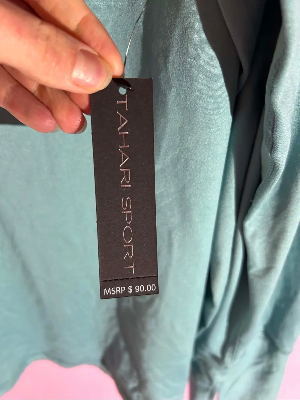 Tahari Cold-Shoulder Long Sleeve Top in Teal 3x - Picture 3 of 3